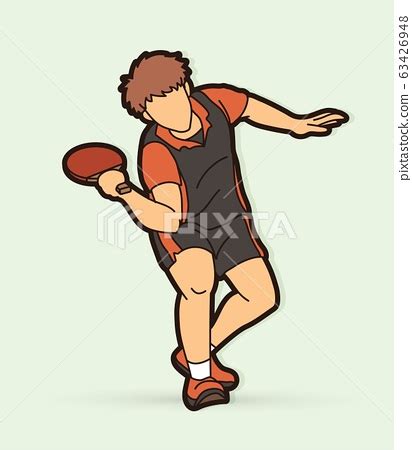 Ping Pong player, Table tennis action cartoon... - Stock Illustration [63426948] - PIXTA