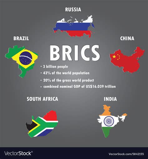 Brics countries infographics Royalty Free Vector Image