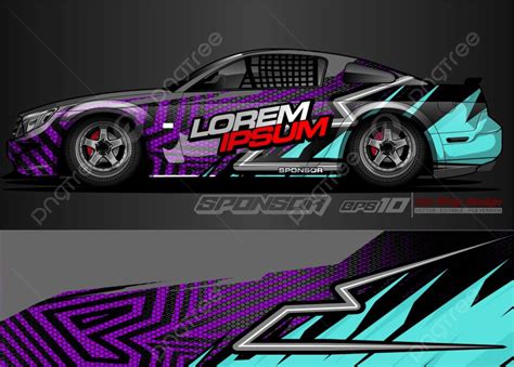 Mockup Desain Vektor Grafis Livery Mobil Balap Templat untuk Unduh ...