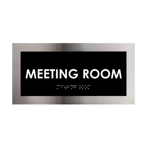 Meeting Room Sign: Stainless Steel Door Plate — "Modern" Design – Bsign