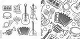 Music Instruments Drawings Coloring sketch template