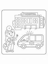 Hospital coloring pages sketch template