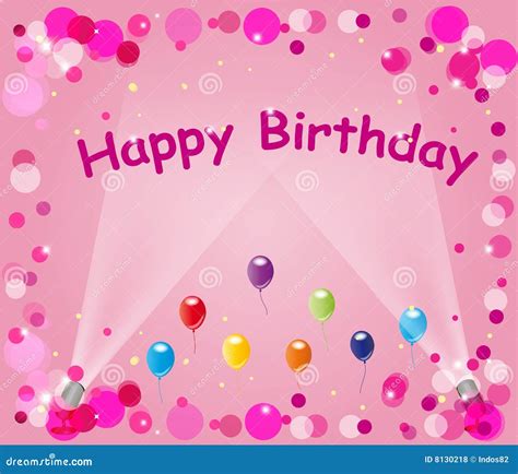 Pink Happy Birthday Balloons Royalty Free Stock Photos - Image: 8130218