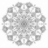 Flower Mandala coloring Page simple Symmetric Vector Image sketch template