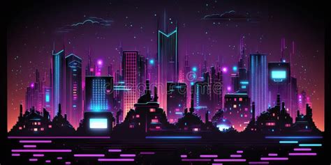 Futuristic Cyberspace Game City Stock Illustration - Illustration of digital, cyberspace: 269112436