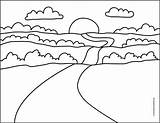 Coloring Pages Of The Sunset sketch template