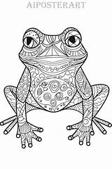 Cute Cartoon Patterned Frog Coloring Sheet For Adults & Kids Printable  sketch template