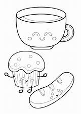 Coloring Pages Breakfast sketch template