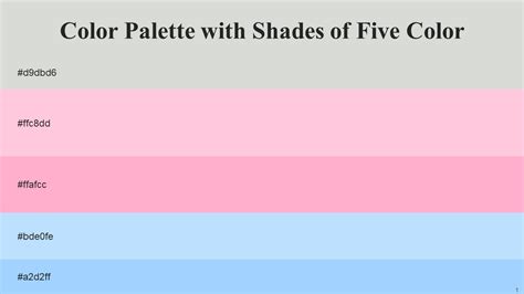 Color Palette With Five Shade Quill Gray Pastel Pink Carnation Pink French Pass Anakiwa