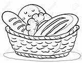 Bread Coloring Drawing Slice Loaf Color Colouring Pages Clipart Outline  sketch template