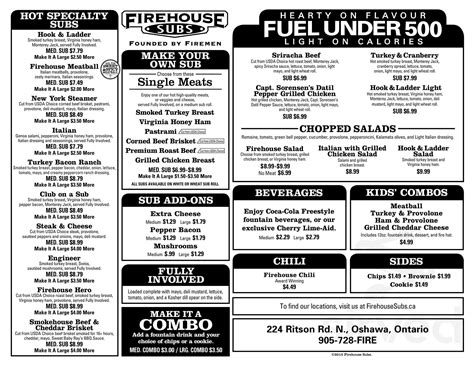 Firehouse Subs Order Fillable Form - Printable Forms Free Online