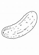 Coloring Cucumber Printable Pages Vegetable Cucumbers Kids Drawing  sketch template