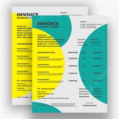 Corporate Company Invoice Design Template Vector Template Download on Pngtree