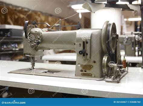 Professional Sewing Machine in a Factory Stock Image - Image of life ...