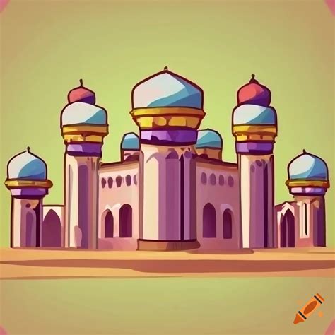 Cartoonish arabic palace for board game on Craiyon