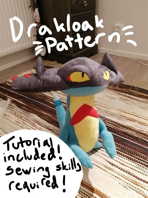 Pokemon inspired Drakloak plushie pattern and tutorial | Etsy