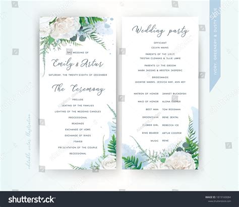 788 Wedding Programs Template Images, Stock Photos & Vectors | Shutterstock