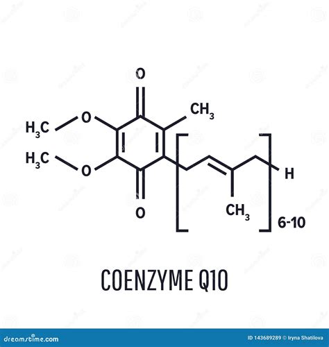 Coenzyme Q10 Ubiquinone, Ubidecarenone, CoQ10 Molecule Stock ...