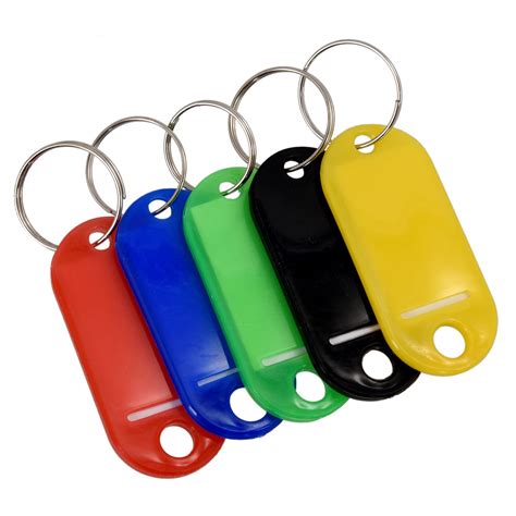 Aliexpress.com : Buy BLEL Hot New 50Pcs Plastic Keychain Key Tags ID Label Name Tags Split Ring ...