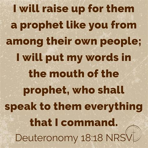 Deuteronomy 18:18 NRSV | Northminster Church