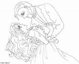 Anime Couple Coloring Page sketch template
