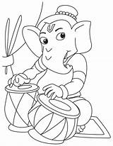 Lord Ganesha Head Coloring Pages sketch template