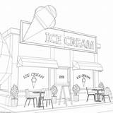 Ice Cream Shop Coloring Pages sketch template