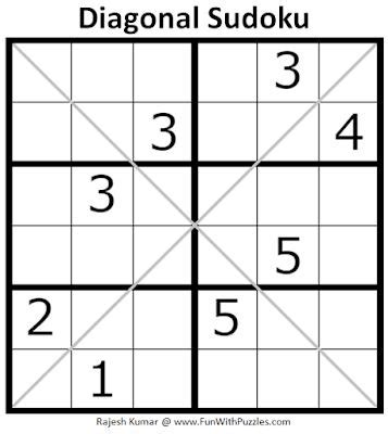 Diagonal Sudoku Puzzles (Mini Sudoku Series #107, #108) | Sudoku ...