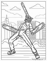 20 Chainsaw Man Coloring Pages Free PDF Printables In 2024  sketch template