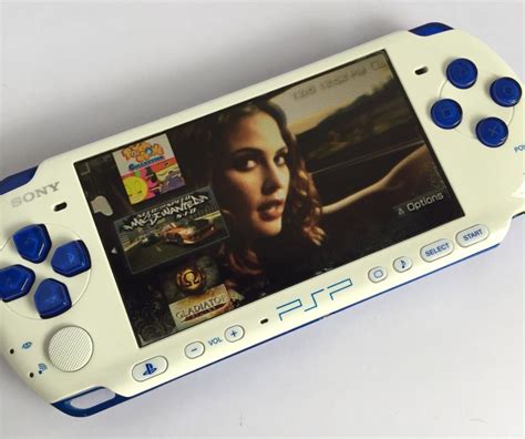 PSP Slim (3000 Model) White & Blue with 32gb SD (full of games), Video Gaming, Video Game ...