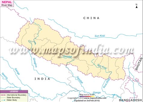 Nepal River Map, Rivers in Nepal