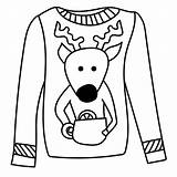Holiday Sweater Coloring Page Funny Christmas Images Sketch sketch template