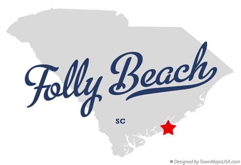 Map of Folly Beach, SC, South Carolina