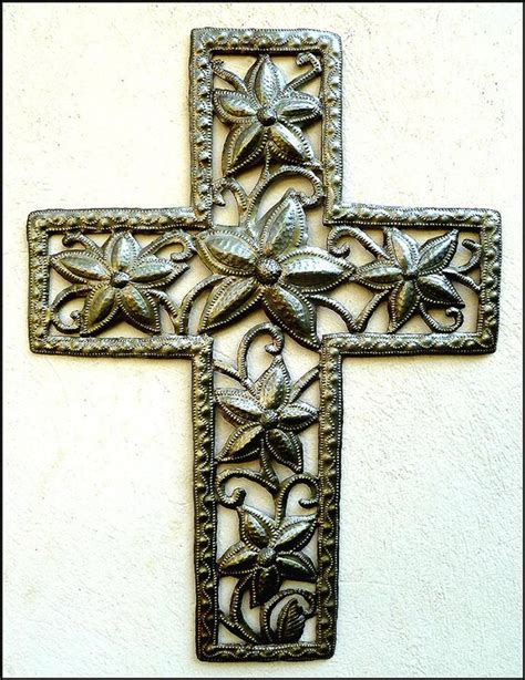 METAL CROSS Wall Hanging Metal Wall Art Floral Cross | Etsy