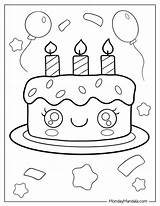 Happy Birthday Cake Coloring Pages sketch template
