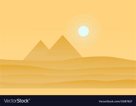 Silhouette of pyramid and sun Royalty Free Vector Image