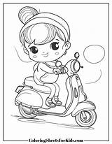 Scooter Coloring Pages Free Printable PDFs  Sheets For Kids sketch template