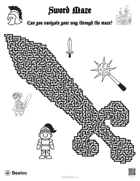 Sword Maze • Beeloo Printable Crafts and Activities for Kids