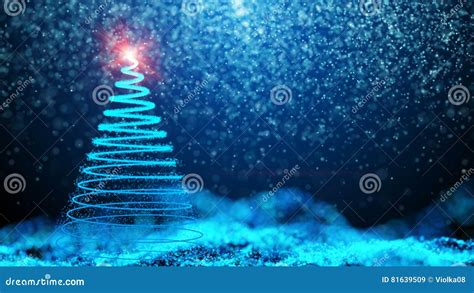 Gently Falling Snow with Christmas Tree Stock Image - Image of idyllic, decoration: 81639509