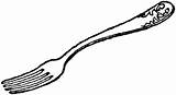 Fork Clipart Colouring Pages  Clipartsco Forks Coloring sketch template