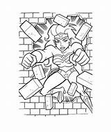 Wonder Woman Breaks The Wall coloring Page  Download Print Or Color sketch template