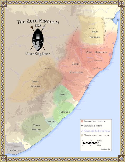 Zulu Kingdom under King Shaka, 1828 : r/MapPorn