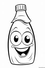 Ketchup Bottle Coloring Page sketch template
