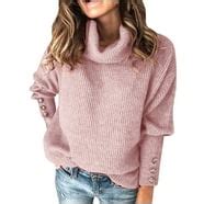 Dezsed Women's Turtleneck Oversized Sweaters Clearance Womens Solid ...