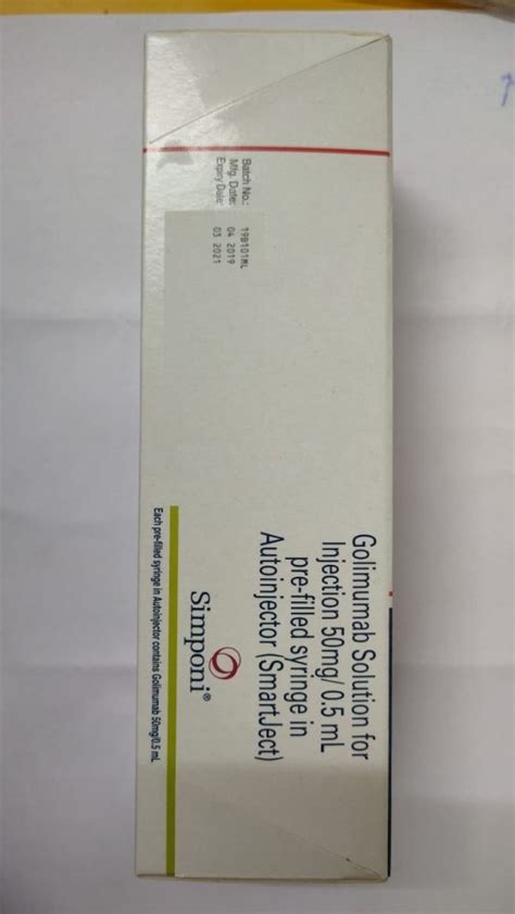 Liquid Simponi Golimumab Injection, For Clinical, Treatment: Cancer at ...