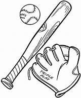 Baseball Glove A Ball And Bat Coloring Page  Download & Print sketch template