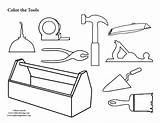 Tool Collection Coloring Page sketch template