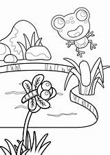 Pond Coloring Pages sketch template