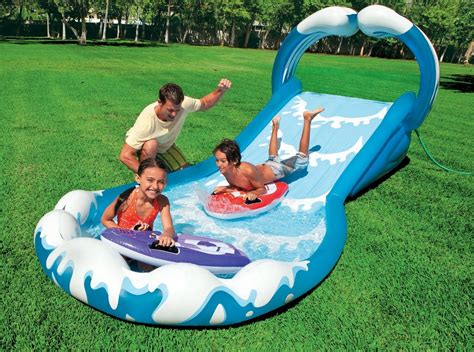 Water Slide Inflatable Waterslide Splash Pool Outdoor Backyard Surf Park Kids - Water Slides