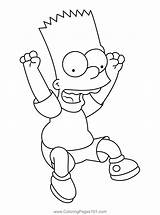 Happy Bart Simpson Coloring Page For Kids  Free The Simpsons Printable sketch template
